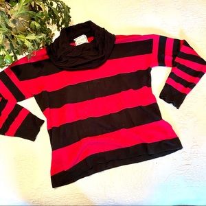 Striped cowl neck sweater